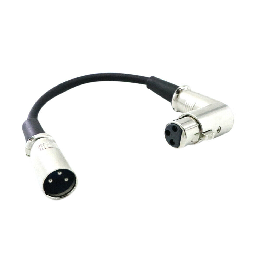 3' XLR Right Angle 90 Degree Female to Straight Male Cable Mic Accessory