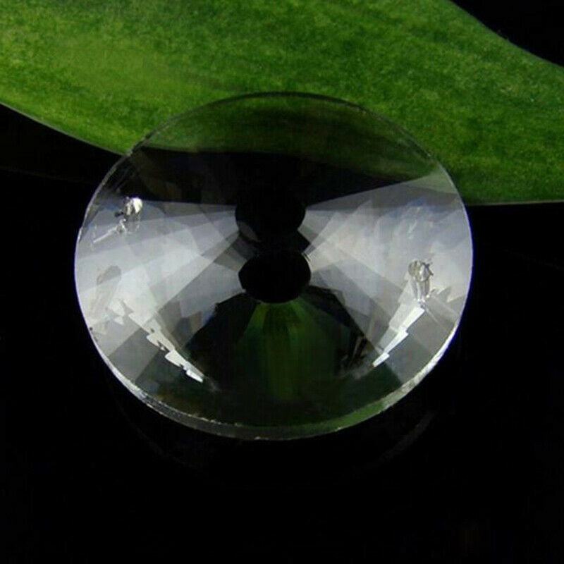 2PCS UFO Suncatcher Center Solid Clear Chandelier Crystal Prism Pendant L.l8