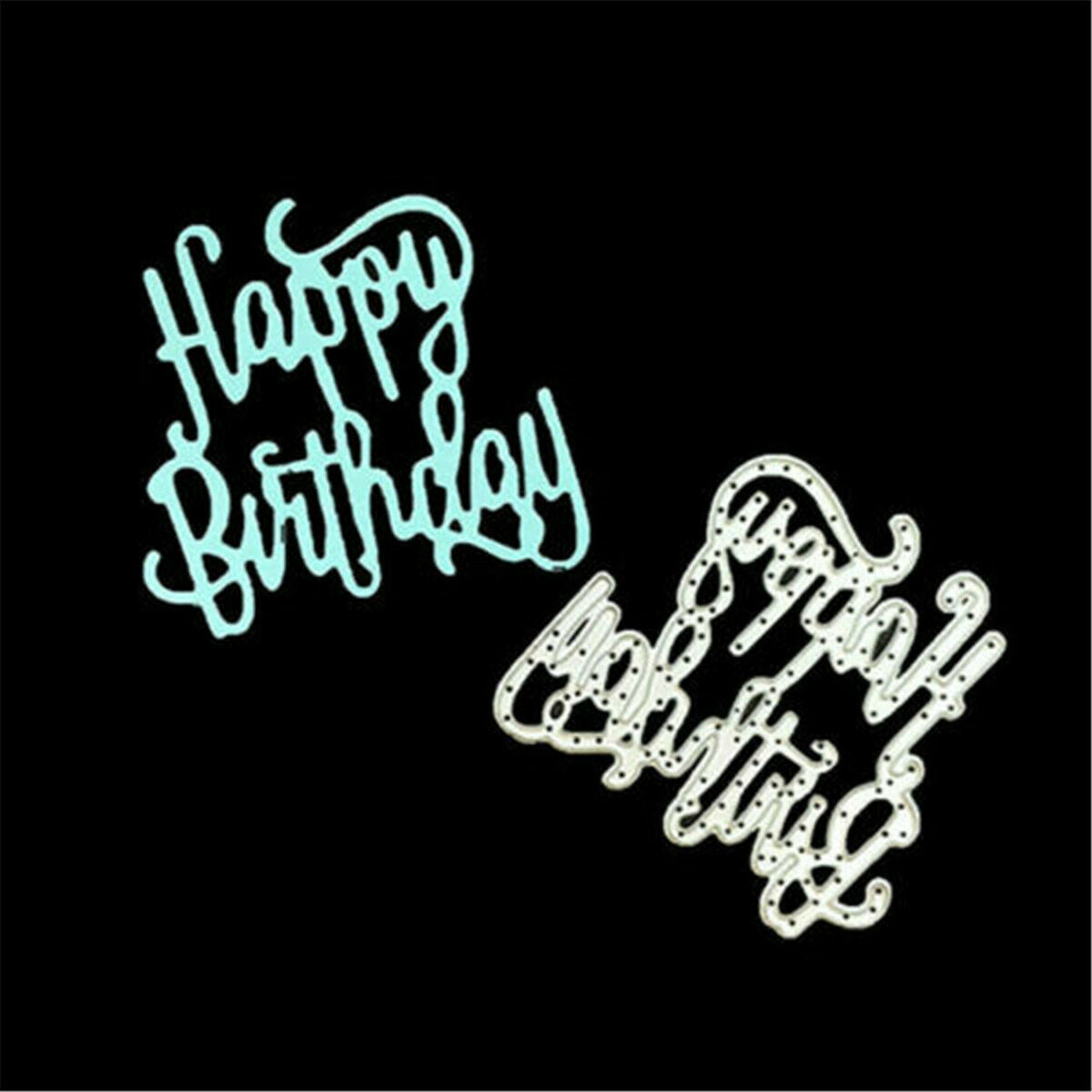 2x Happy Birthday Metal Cutting Dies Stencil DIY Scrapbooking Album Card Craft