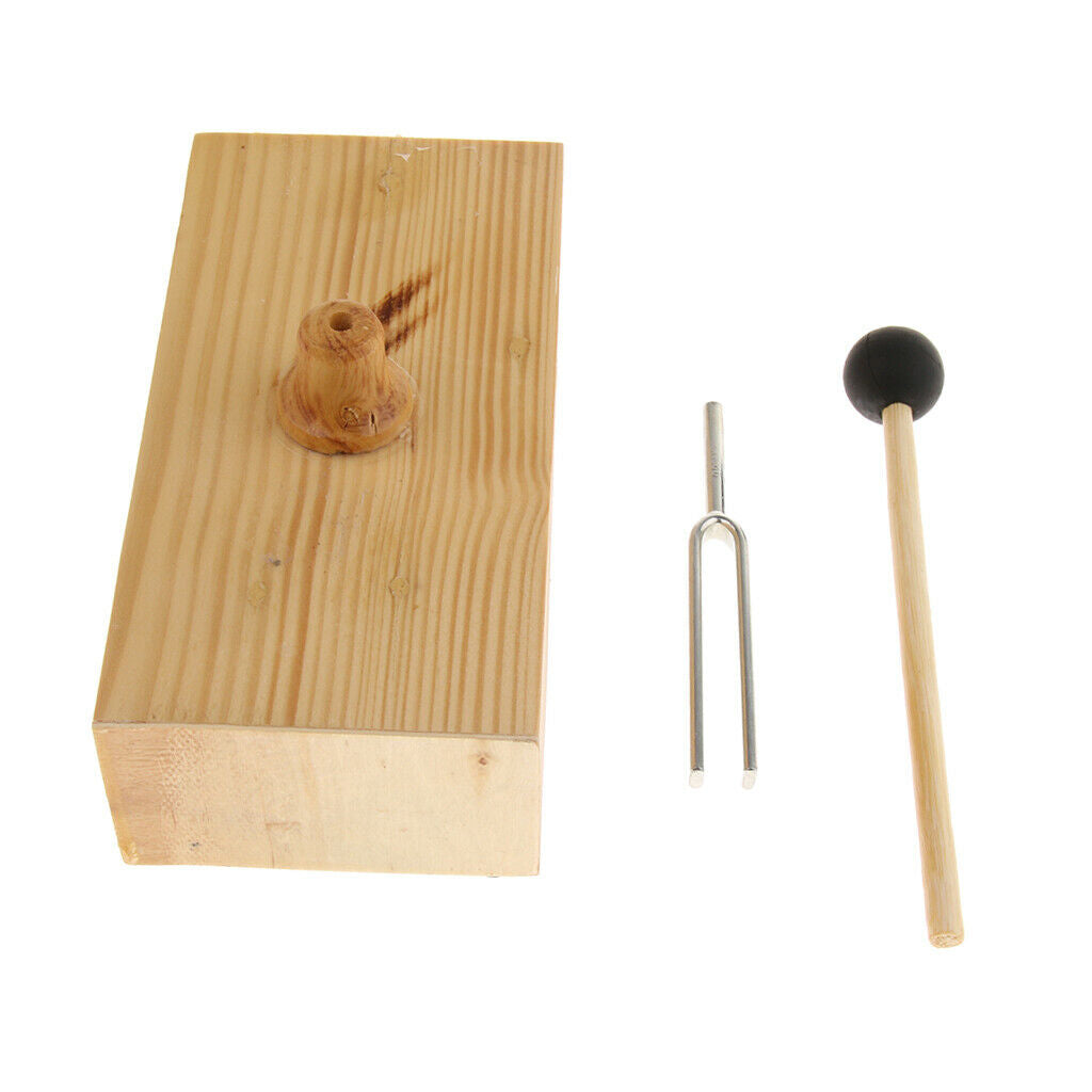 440hz tuning fork with acoustic study of the wooden sound box