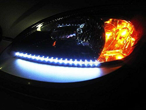 8pc  White Super Bright 15 LED 30CM Autos Grill Flexible Waterproof Light Strips