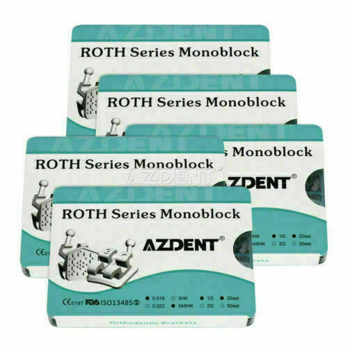 5Box Orthodontic Metal Bracket Monoblock Dental Mini Roth 018 345 Hooks AZDENT