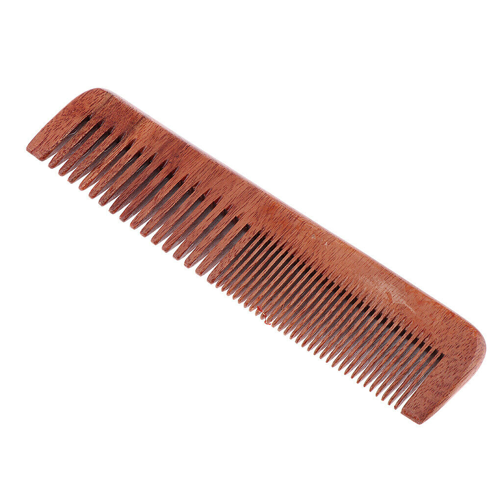 2pcs Premium Handmade Wide/Fine Teeth Wood Comb Pocket Hair Brush Men Gifts