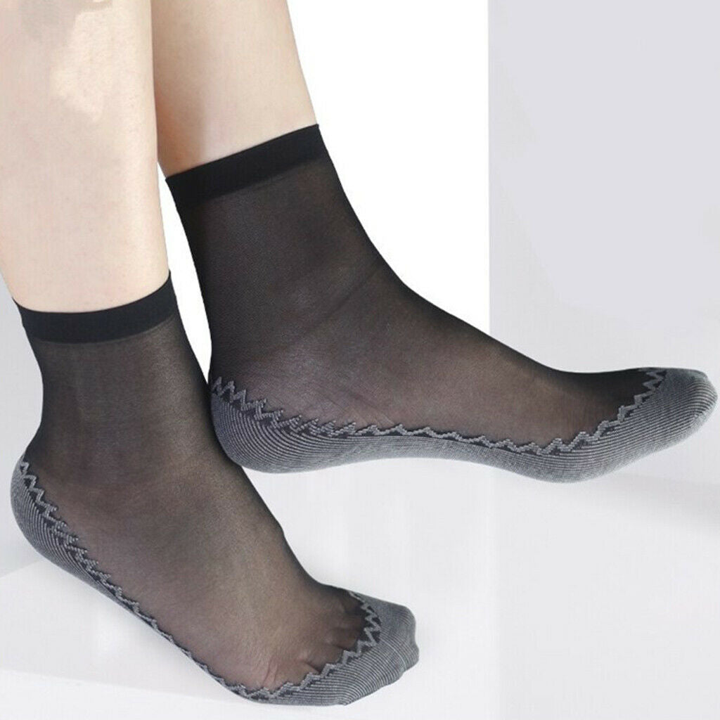 40pcs Lady Chinlon Silk Summer Socks Lace Soft Wicking Anti-Slip Socks