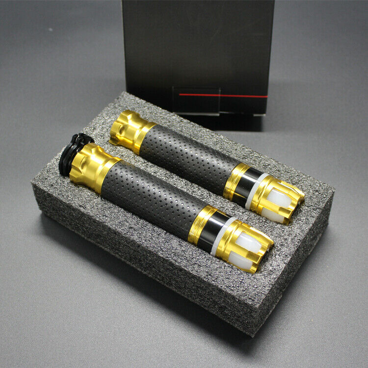 BLACK Universal 7/8'' 22mm CNC Motorcycle Steering light Handlebar grip  BNIB