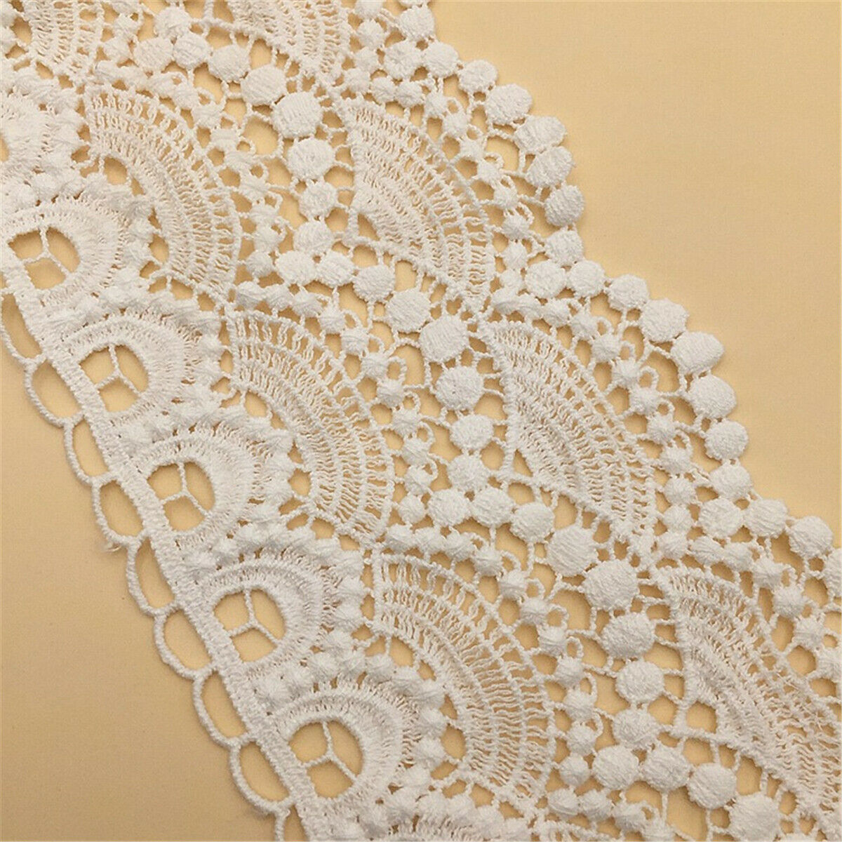 1 Yard Water-soluble Cotton Lace Trim Embroidered Flower Garment Craft Sewing