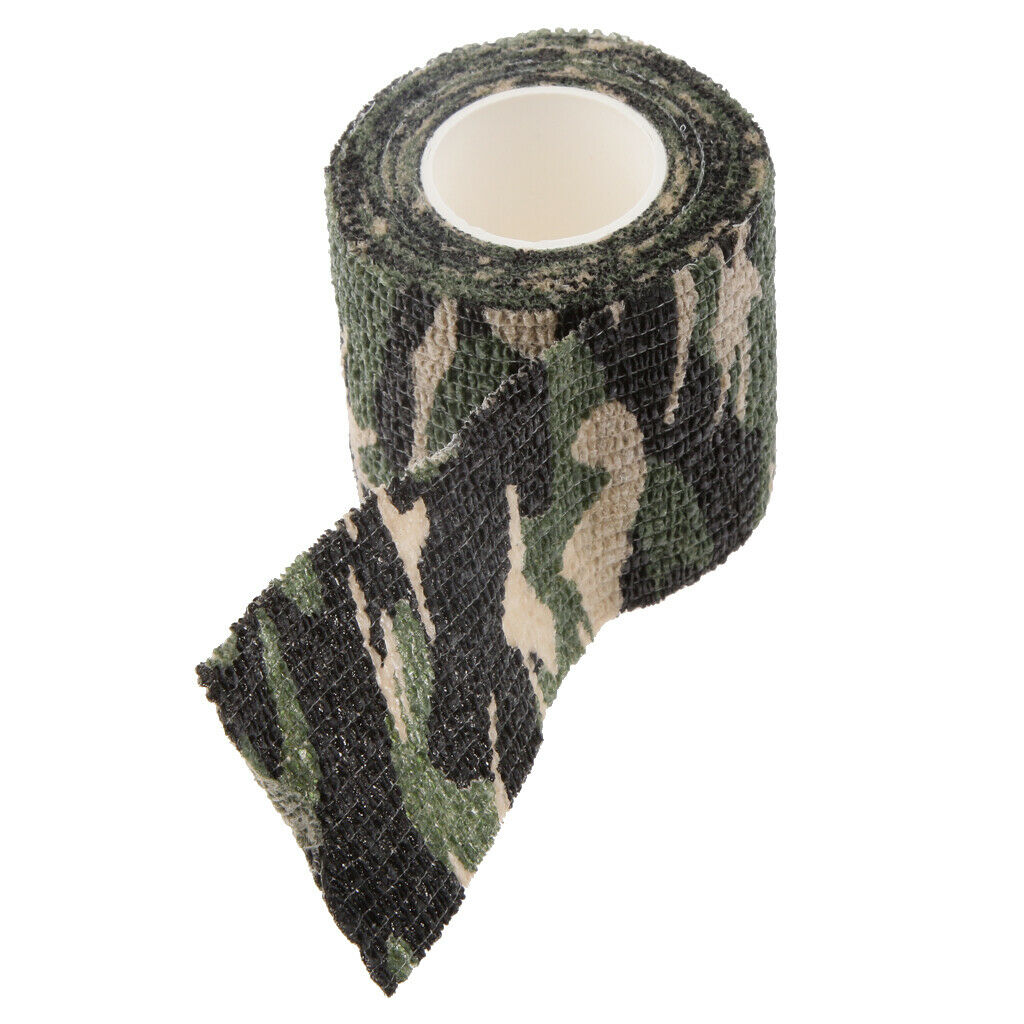 2Pcs Camouflage Tape Roll Hunting Shooting Stealth Wraps Cover Bandage 4.5m x