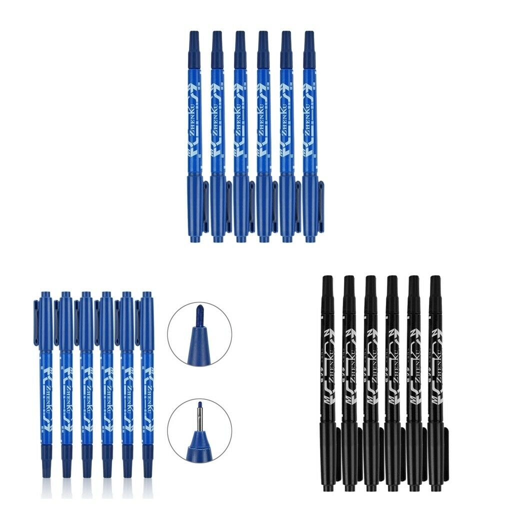 12pcs Professional Tattoo Skin Marking Pen-Double End Fine/Thick Tip Marker