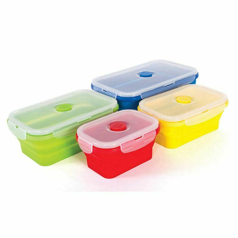Thin Bins Collapsible Containers-Set of 4 Silicone Food Storage Containers - BU8