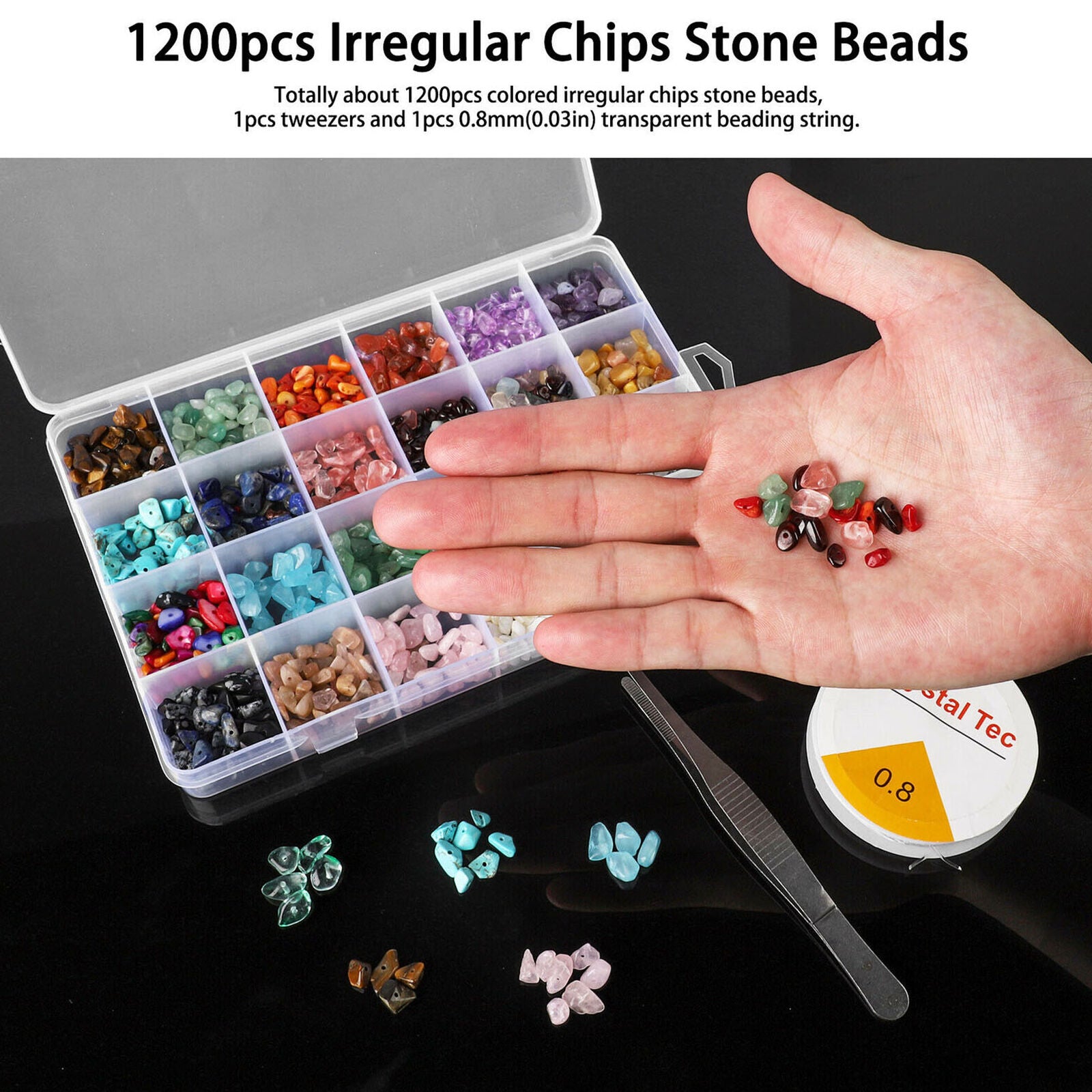 DIY Irregular Chip Stone Bead Bracelet Necklace Natural Jewelry Making Box Kit