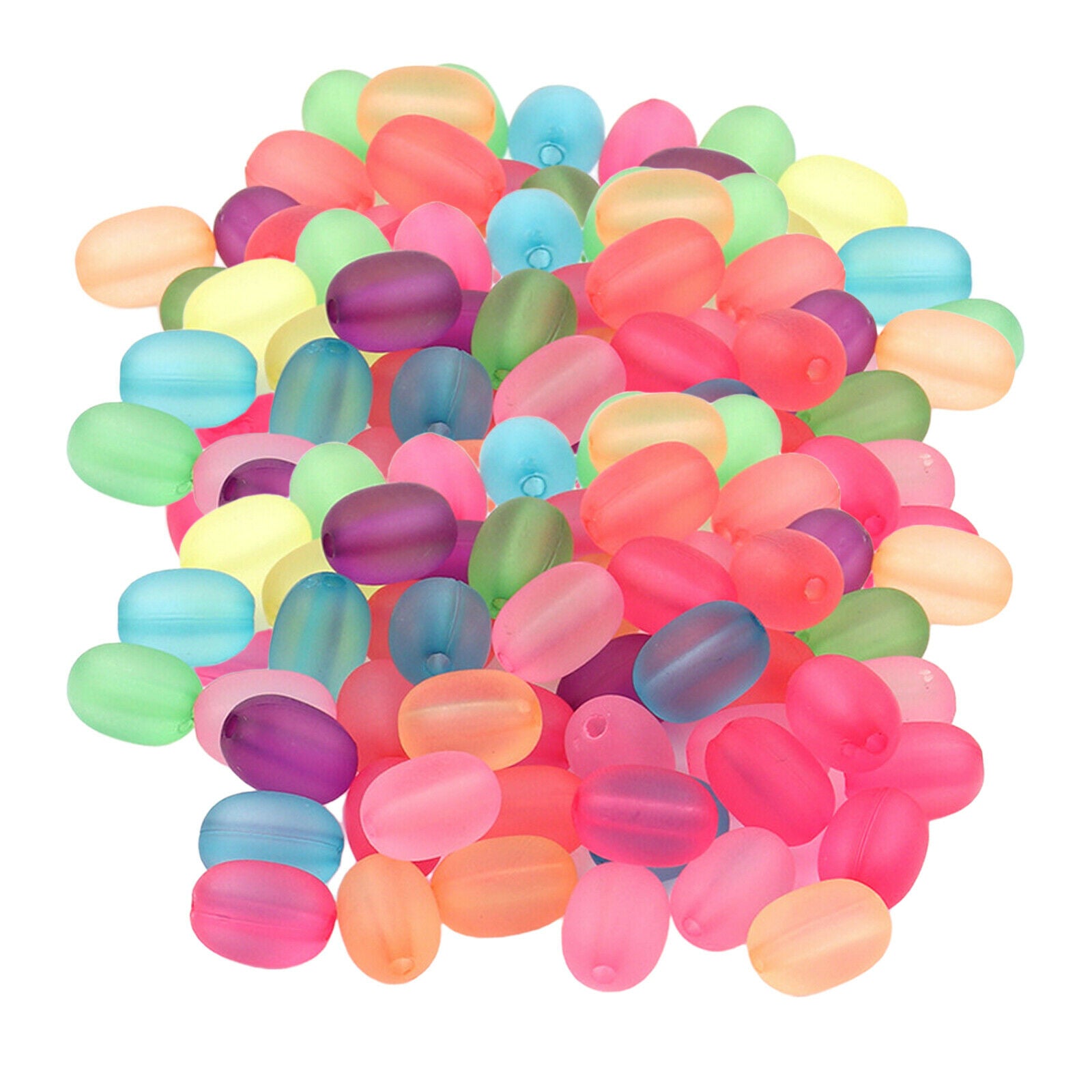 300Pcs Oval Beads 10mm Jewelry Making Crafting Loose Bead Charms Accessories