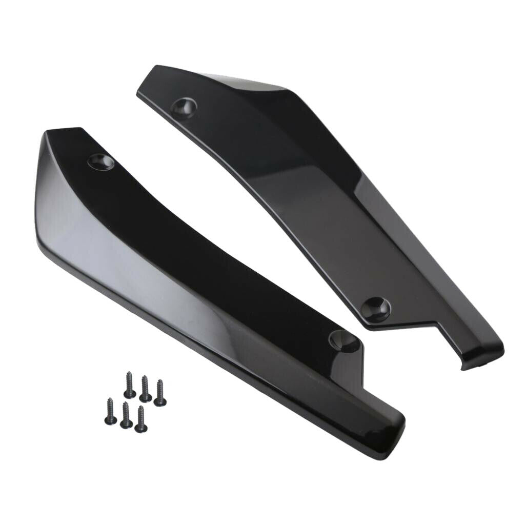 2 Pieces Universal Car Rear Bumper Lip Splitter Fins Spoiler Protector Black