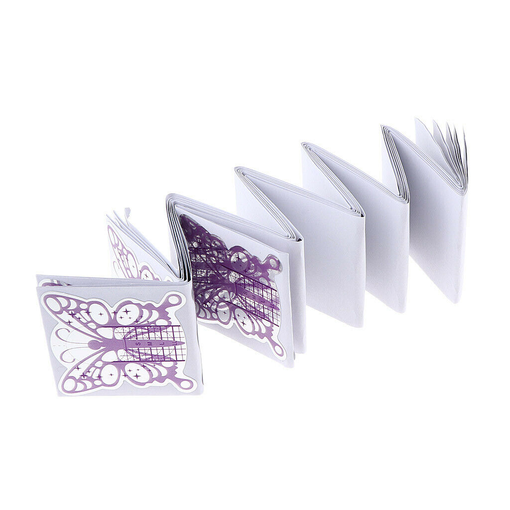 100Pcs/Pack Professional Nail Art Tips Extension Guide Forms Stickers Nail Salon