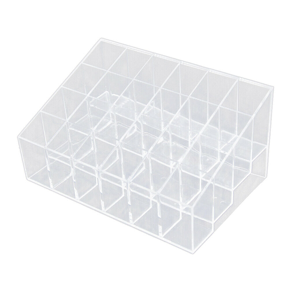 2 lot 24 Compartments Acrylic Lipstick Lip Gloss Eyeliner Display Stand Box