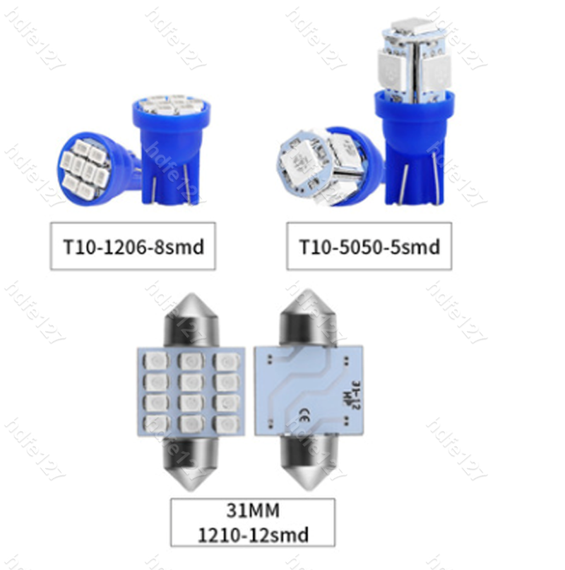 13x Blue Cars LED Lights Interior Package Kit for Dome License Plate Lamp Bulbs