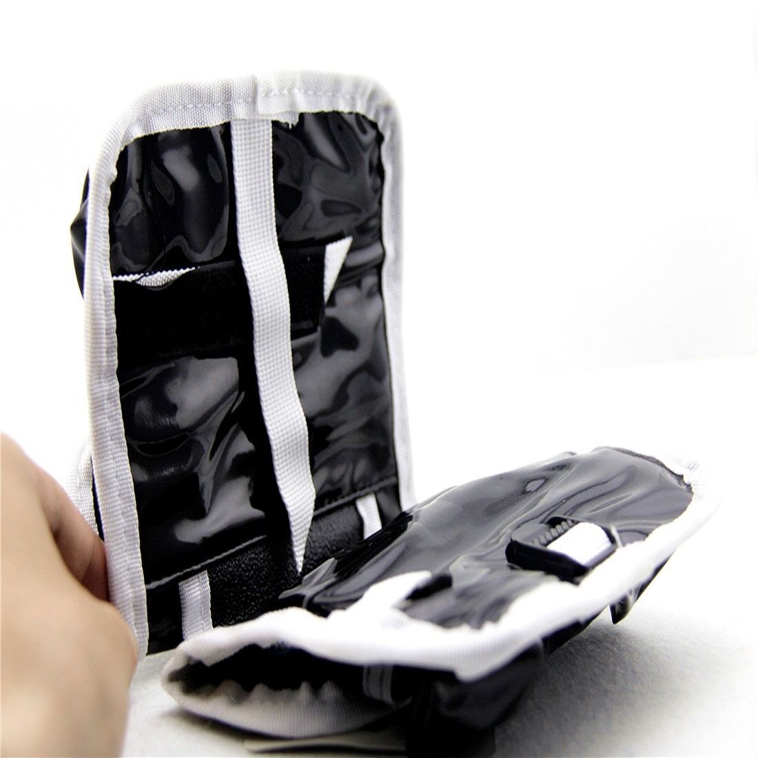 Black ROSWHEEL Bicycle Reflective Frame Double Saddle Bag Pouch Front Tube Bags