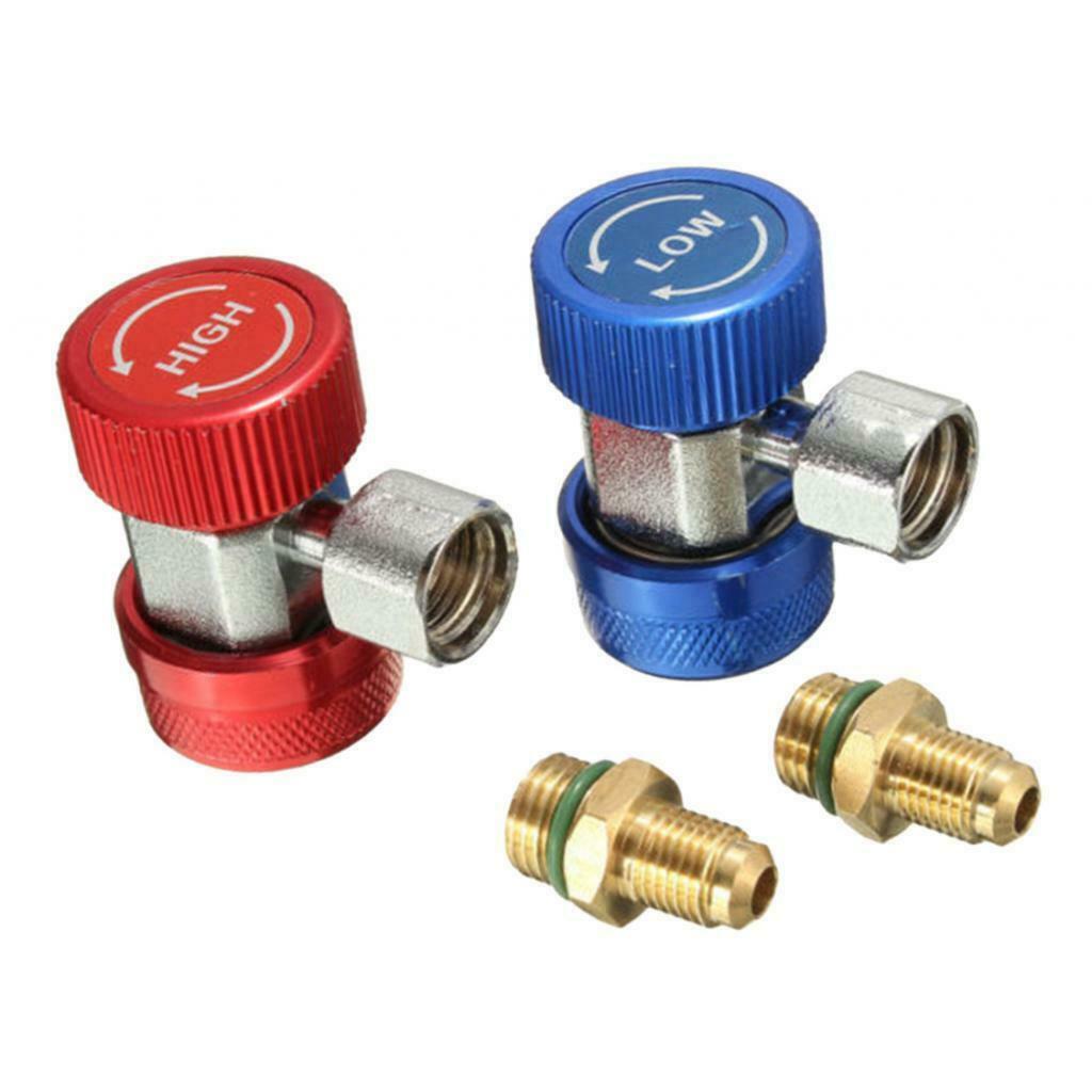 2 lot R134A Quick Coupling Adapters High and Low A/C Manifold Auto Gauge