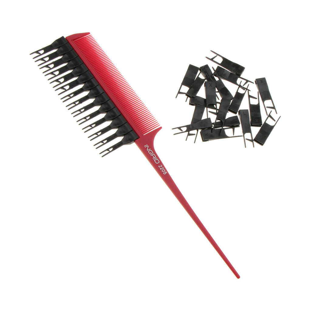 2x Pro Weaver Highlights Foiling Hair Comb Rat Tail Sectioning Dye Brush