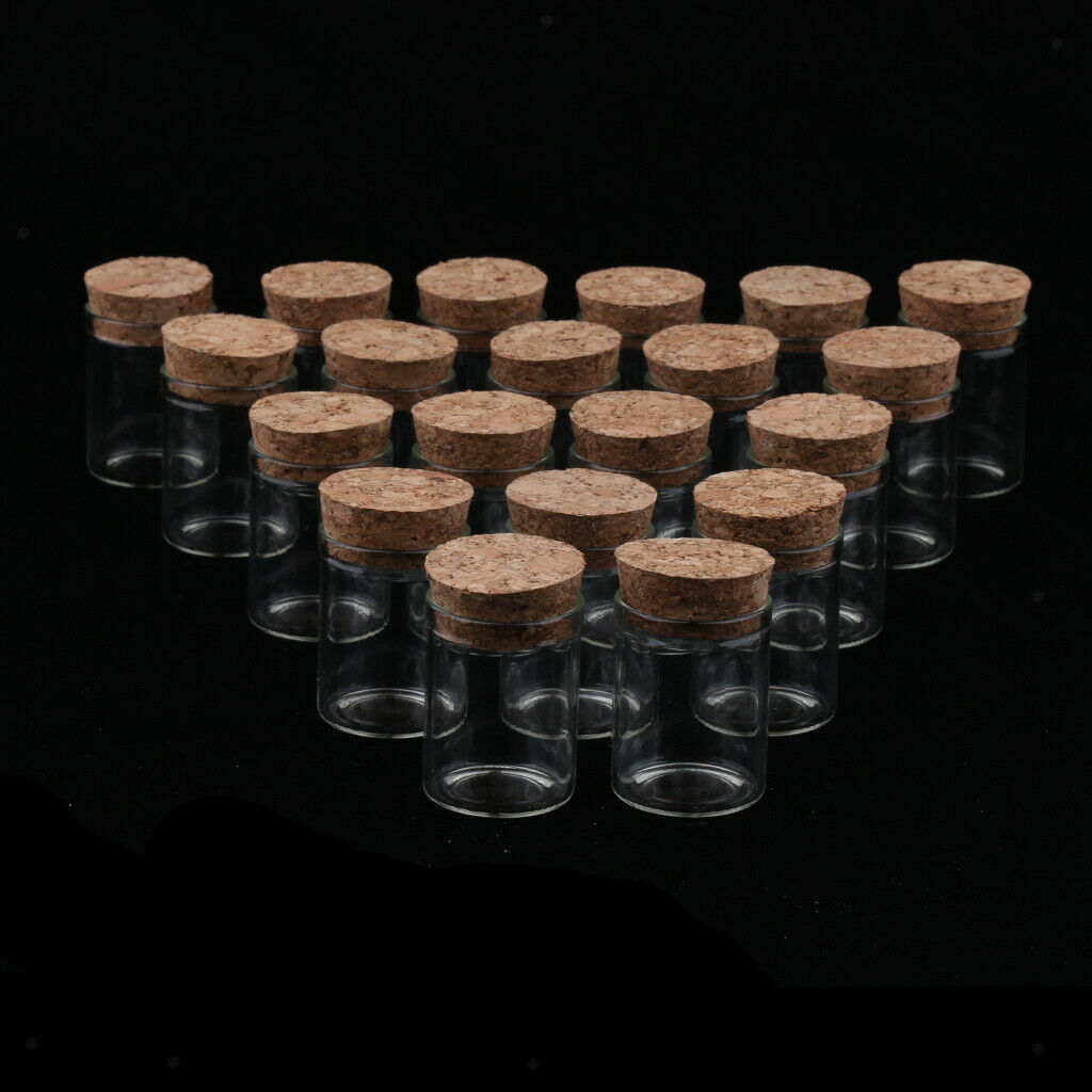 20 Pcs Super Cute Tiny Glass bottles with Corks Glass Test Tubes 2.9cm Hight