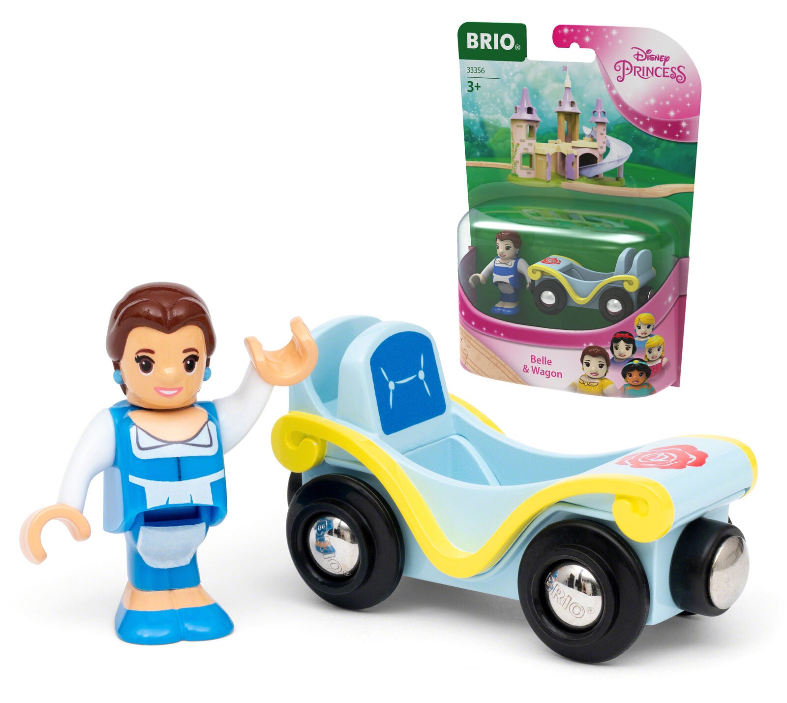 33356 BRIO Disney Princess Belle & Carriage Set Wooden Train Track Age 3 Years+