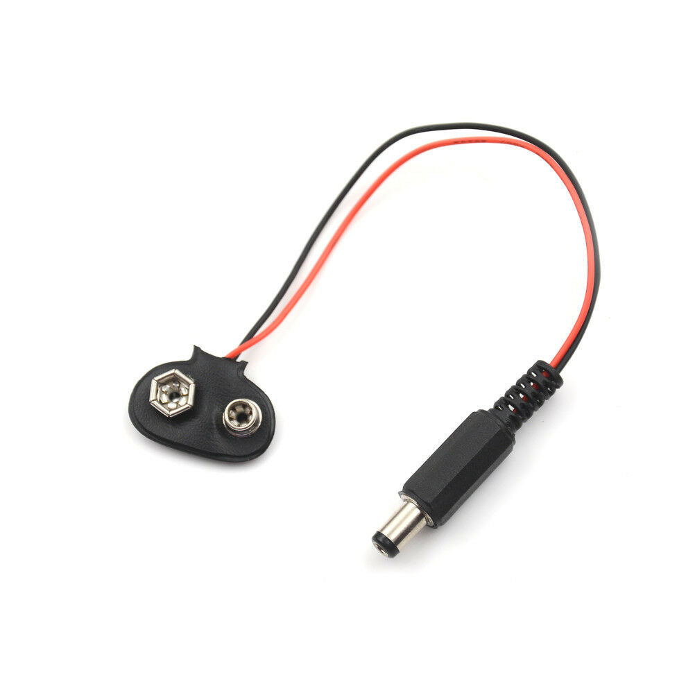 5pcs 9V Battery Snap T-Type cable 2.5x5.5mm Male DC Power Plug to 9V Batt.l8