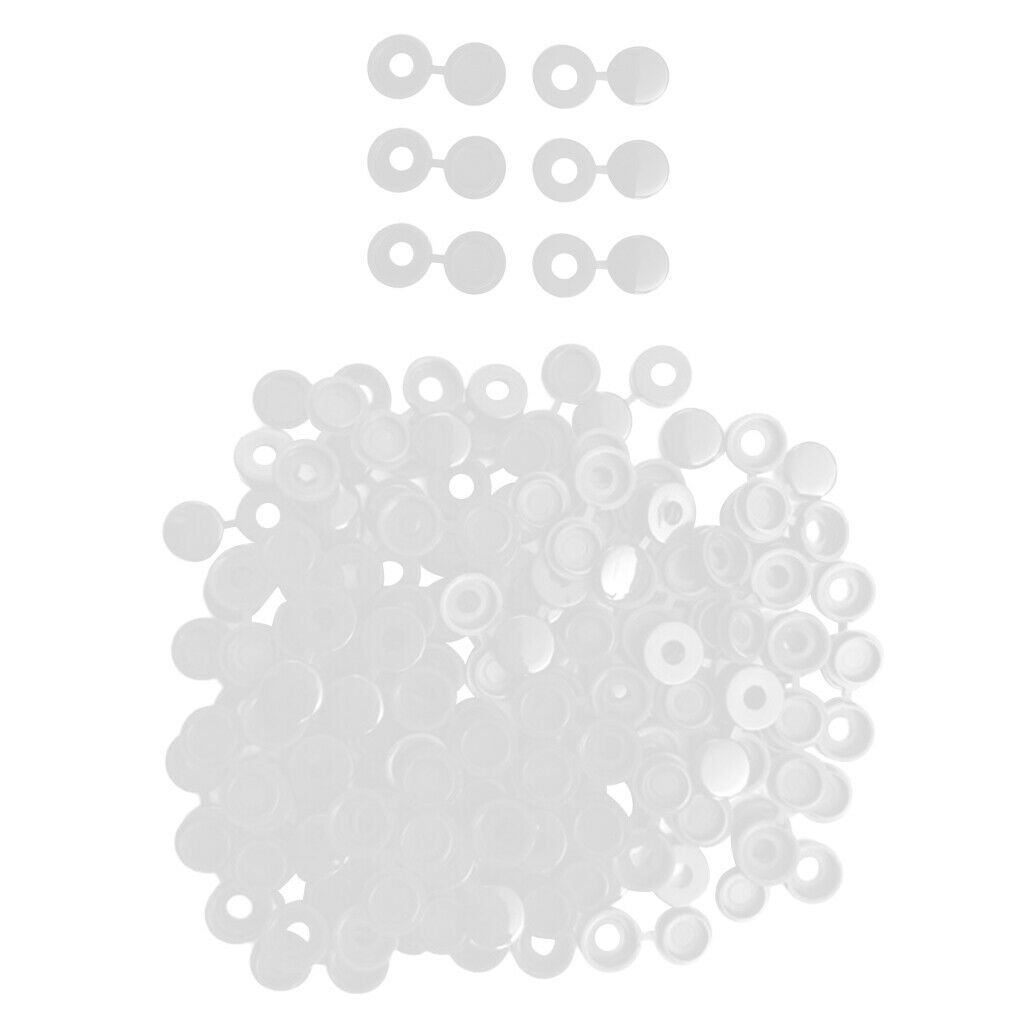100 Pieces M6 Hinged Plastic Screw Cover   Car Home Furniture Decor White