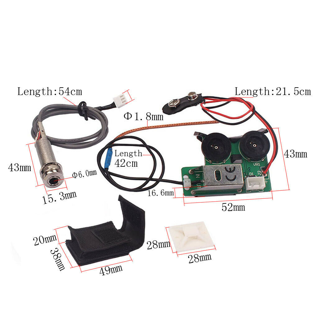 2 Band Piezo Pickup EQ Preamp System Great Sound for Folk Acoustic