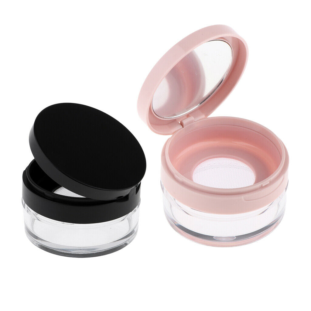 2Pcs Travel Size 10g Plastic Empty Powder Case Blusher Makeup Cosmetic Storage
