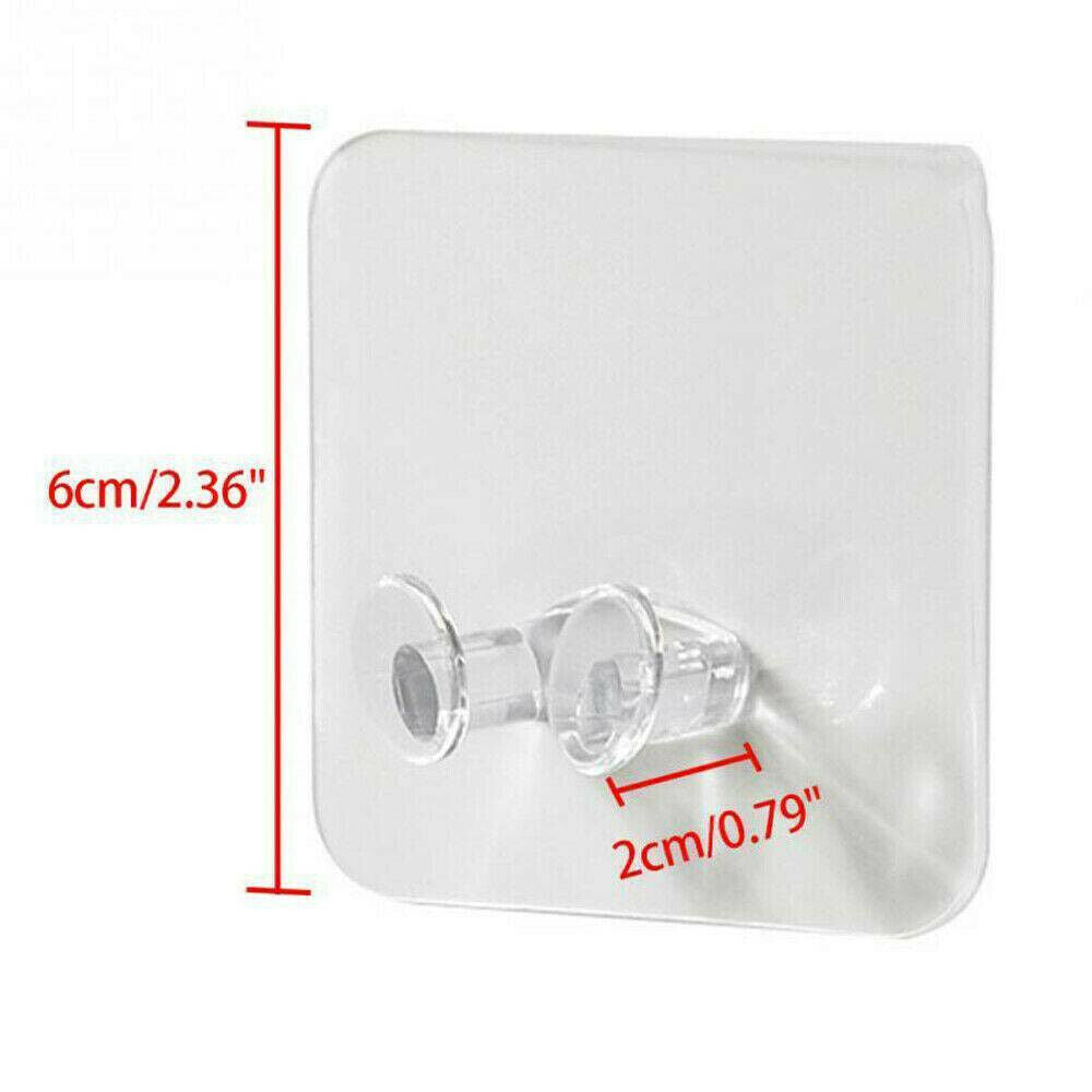 5PC Seamless Plastic Transparent Plug Wire Nail Bracket Hook Socket Storage Hook