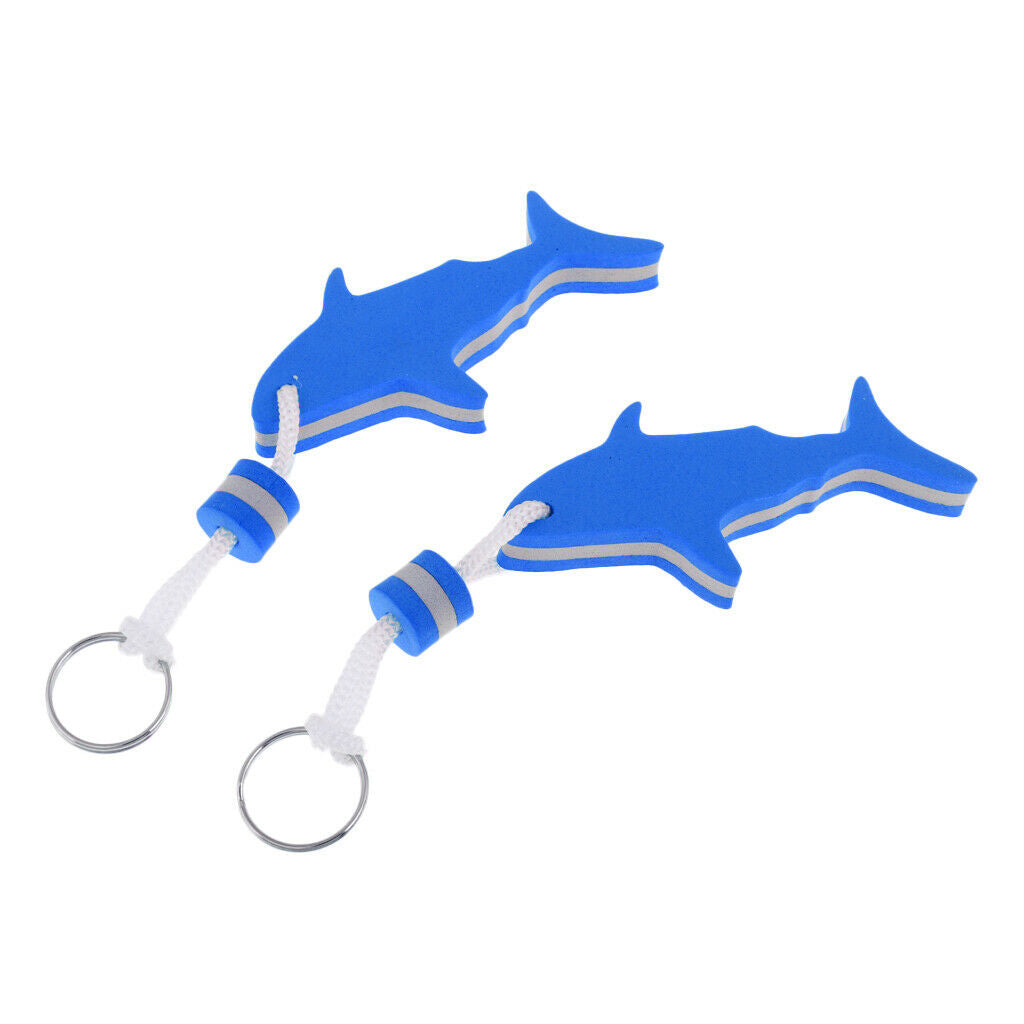 Pack 4 Shark Floating Keychain Keyring Water Buoyant Key Holder for Beach Swim
