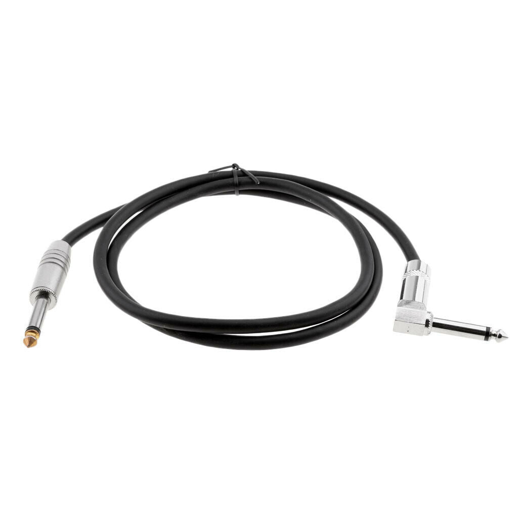 1/4 Inch to 1/4 Inch 6.35mm   Straight to Right Angle Cable 1meter