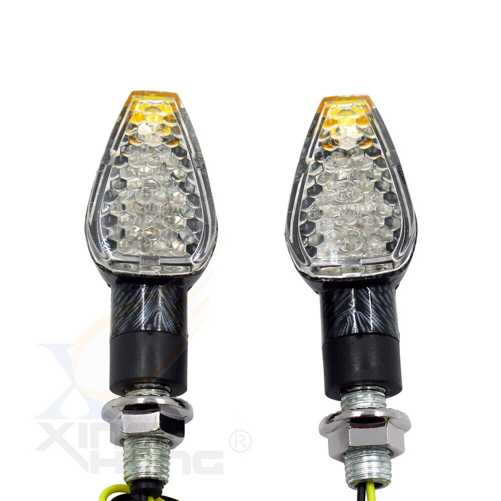 10mm Screw Turn Signals w/ Clear Lens 12V LED CN For KAWASAKI SUZUKI YAMAHA