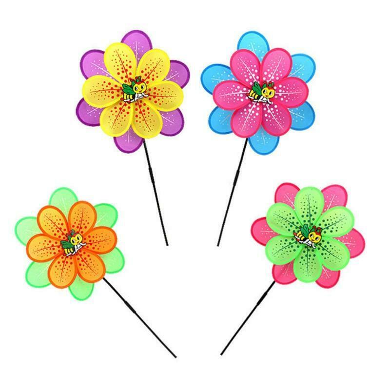 1PC Double Layer Wind Spinners Sunflower Lawn Pinwheels Windmill Garden Decor