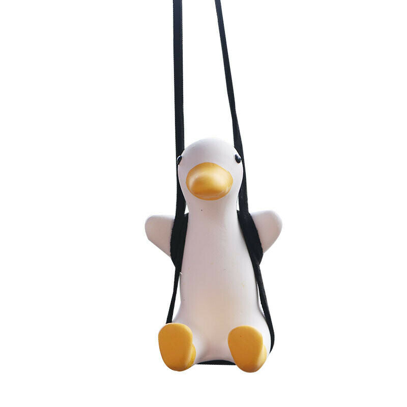 Cute Anime Car Accessories Swing Duck Pendant Auto Rearview Mirror Ornaments SJ