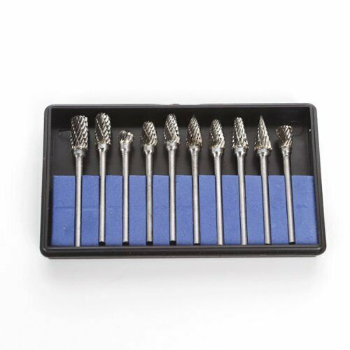 Rotary Burr Set Drill Dremel Tool Wood 3mm Shank Carbide Tungsten Bits Grinding
