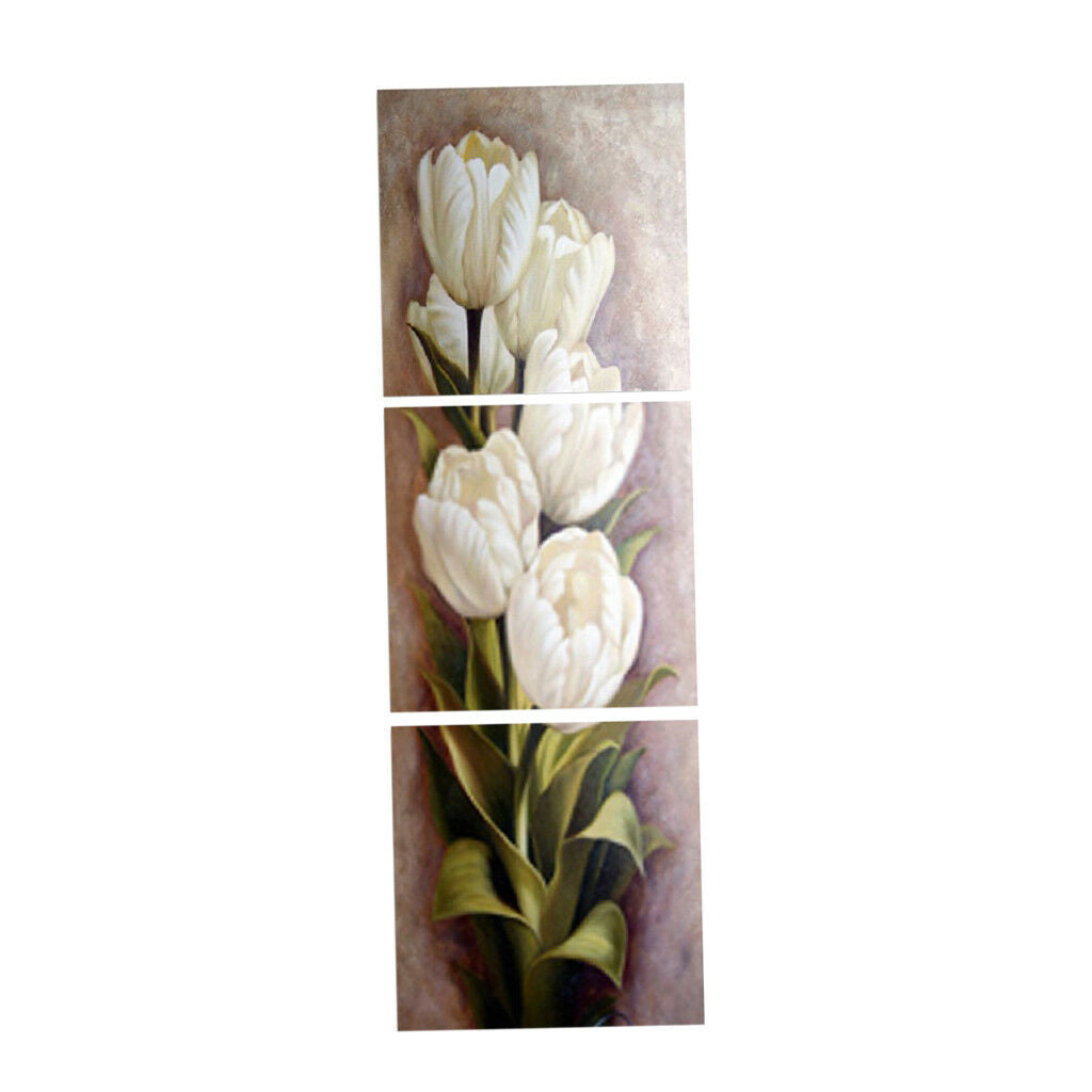Floral Canvas Art Tulip Flower Wall Painting Bedroom 3 Panels Print Decor