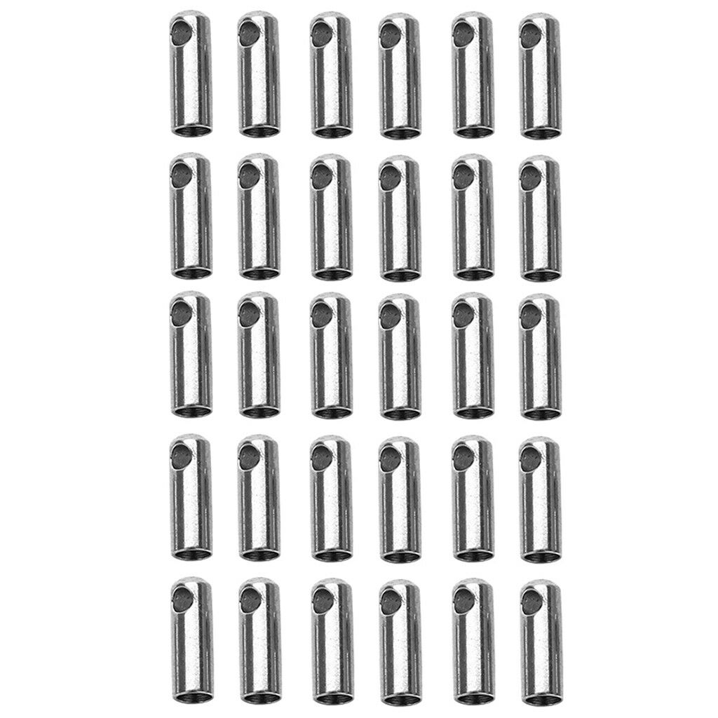 30x Stainless Steel Jewelry Clasp Leather Cord End Clasp Jewelry Making 3mm