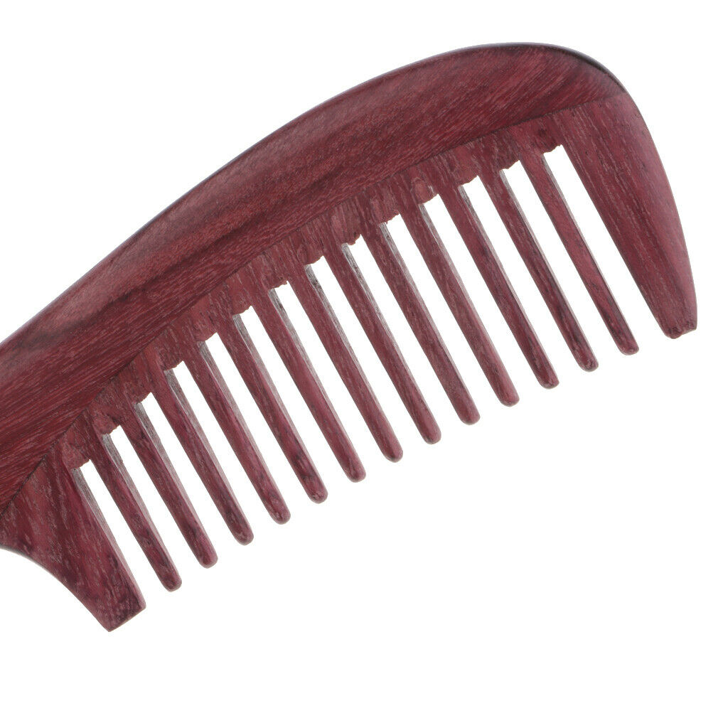 Durable Purpleheart Wood Hair Comb - No Static Detangling Wooden Comb with Round