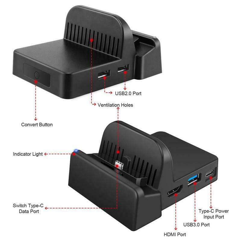 For NS Switch Charging Docking Mini Switch Stand Portable TV Output Converter
