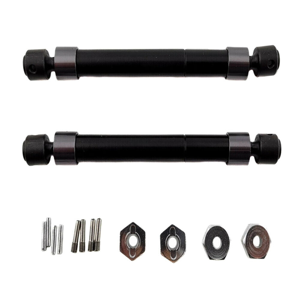2 Pack RC Drive Shafts Parts for SCX10 II 90046 90047 Parts Accessory Black