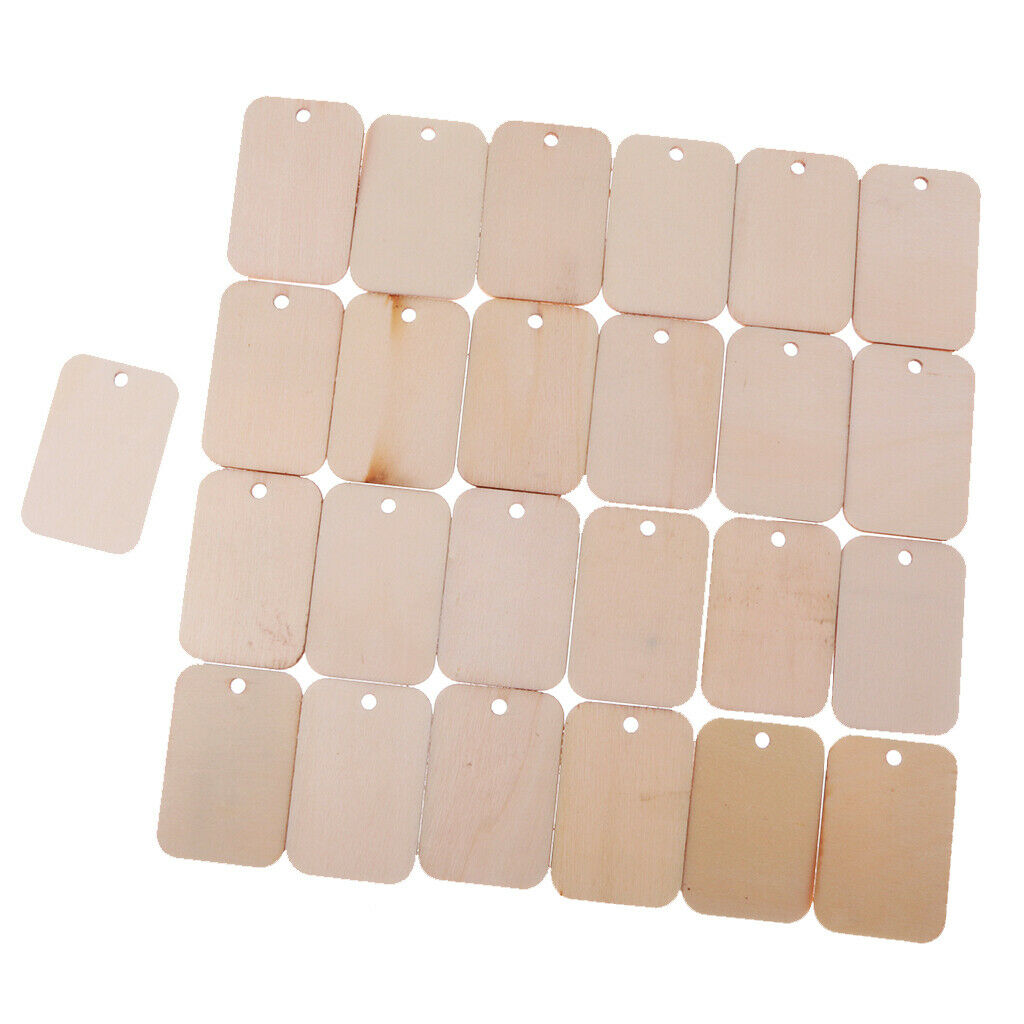 75pcs Blank Gift Tags Wooden Hanging Label for Wedding Decorations with Rope