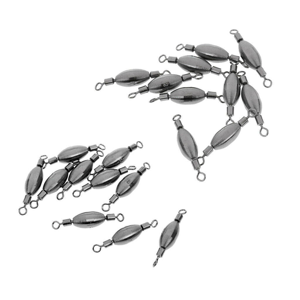 20pcs Copper Quick Sinker Fishing Swivels Rolling Barrel Swivels 0.5/0.3