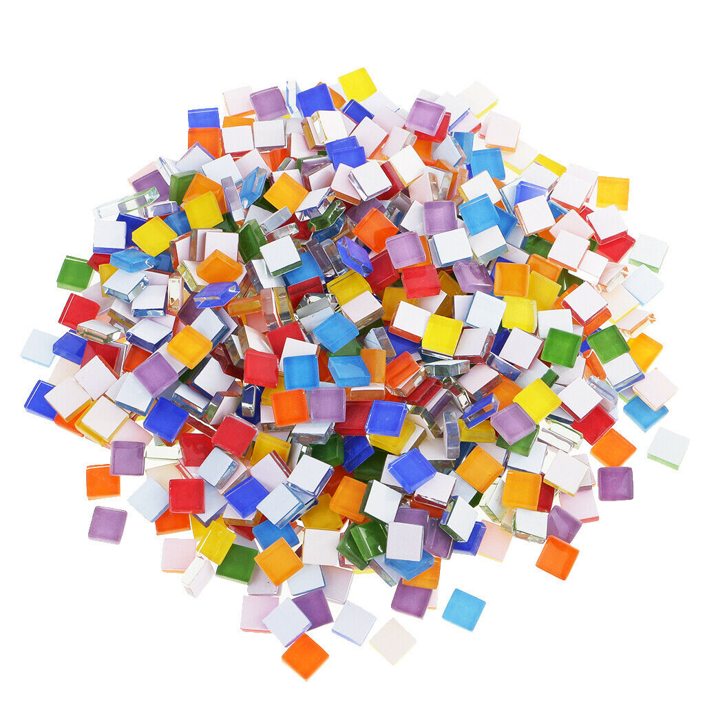390x Mixed Color Square Glass Mosaic Tiles Tessera for Mosaic Making 10x10mm