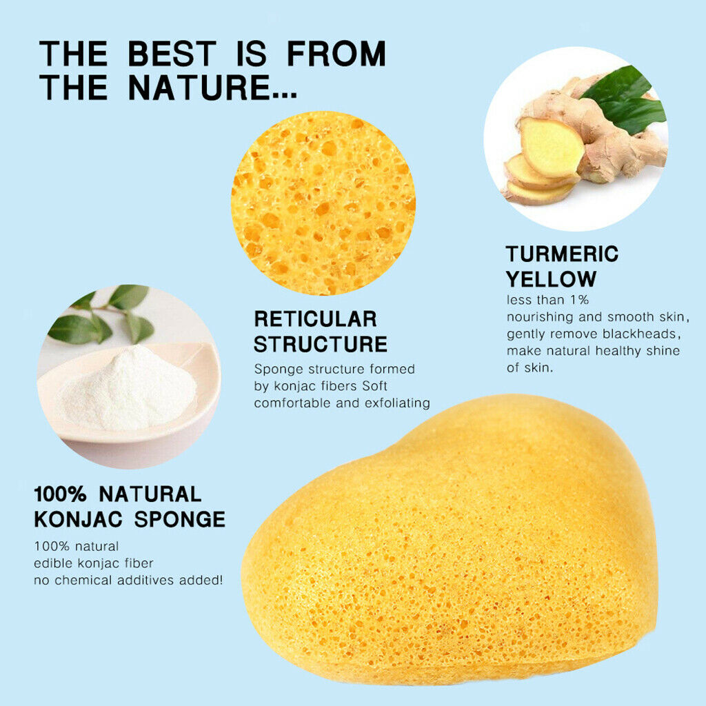 7Pcs Konjac Konnyaku Facial Puff Face Sponge Exfoliator Dead Skin Remover