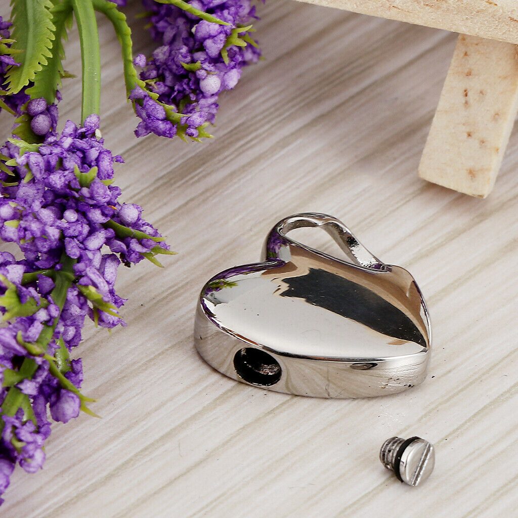 Heart Cremation Keepsake Urn Pendant for Necklace Choker - Pet Human Ashes