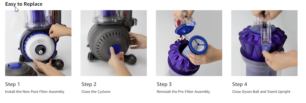 Hepa Post Filters Washable Pre Filter Kit for Dyson DC40 922676-01 923587-02