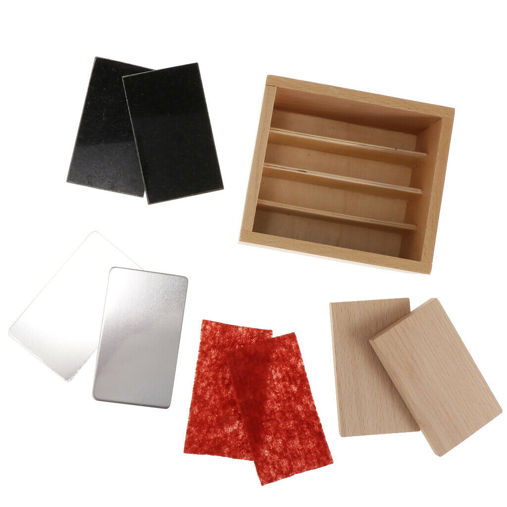 Montessori Sensorial Material Thermic Tactile Sense Tablets in Wooden Box