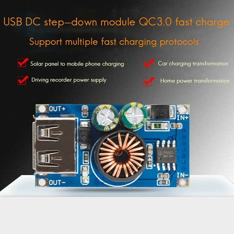 USB DC  Module 12V 24V to QC2.0 QC3.0 Fast Charge Mobile Phone Charging Board W5