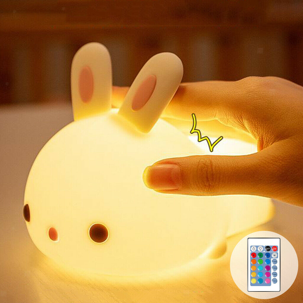 Bunny Silicone Night Light Animal Lamp for Girls Toddler With Remote