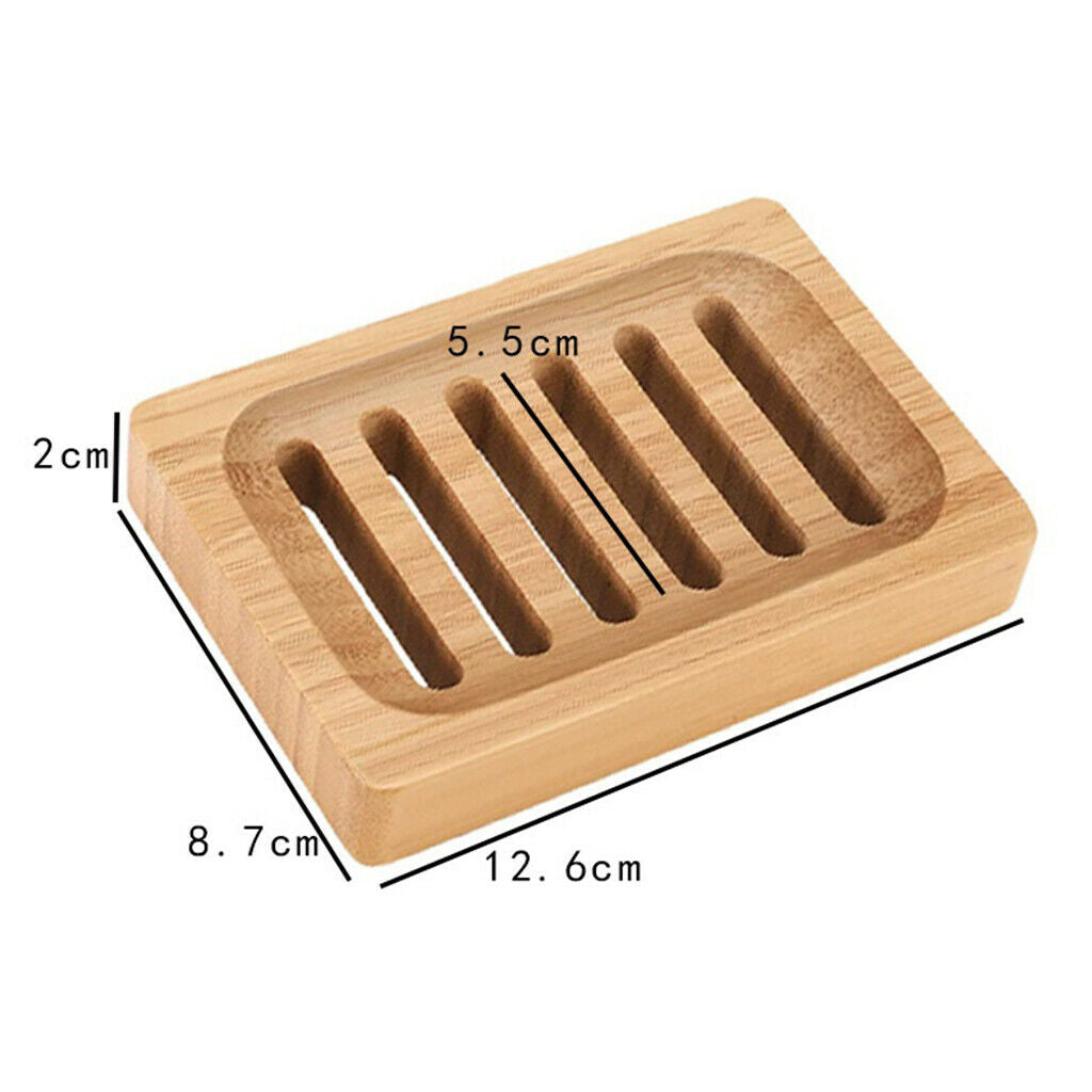 Bamboo Soap Dish Natural Color Container Tray for Shower Countertop Outdoor